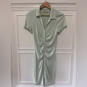 Abercrombie Mint Green Collared Button-Down Bodycon Dress